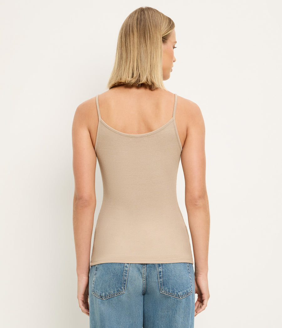 Alina Camisole in  MACADAMIA Beige Back View #MACADAMIA