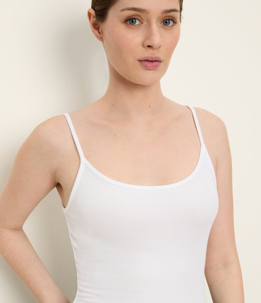 Alina Camisole in White Close up View #WHITE