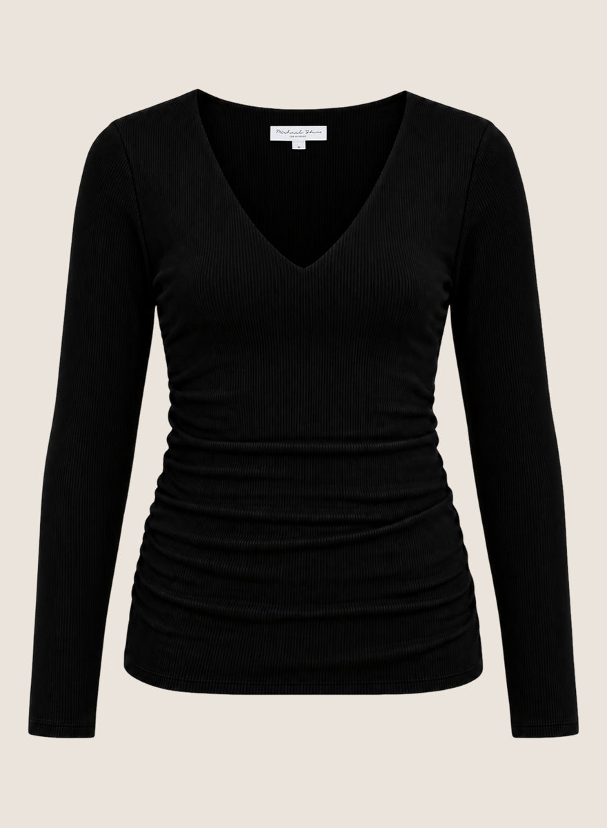 Vivienne Long Sleeve Shirred Top