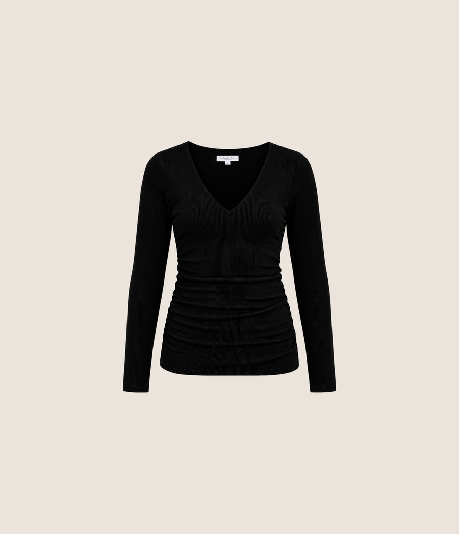 Vivienne Long Sleeve Shirred Top