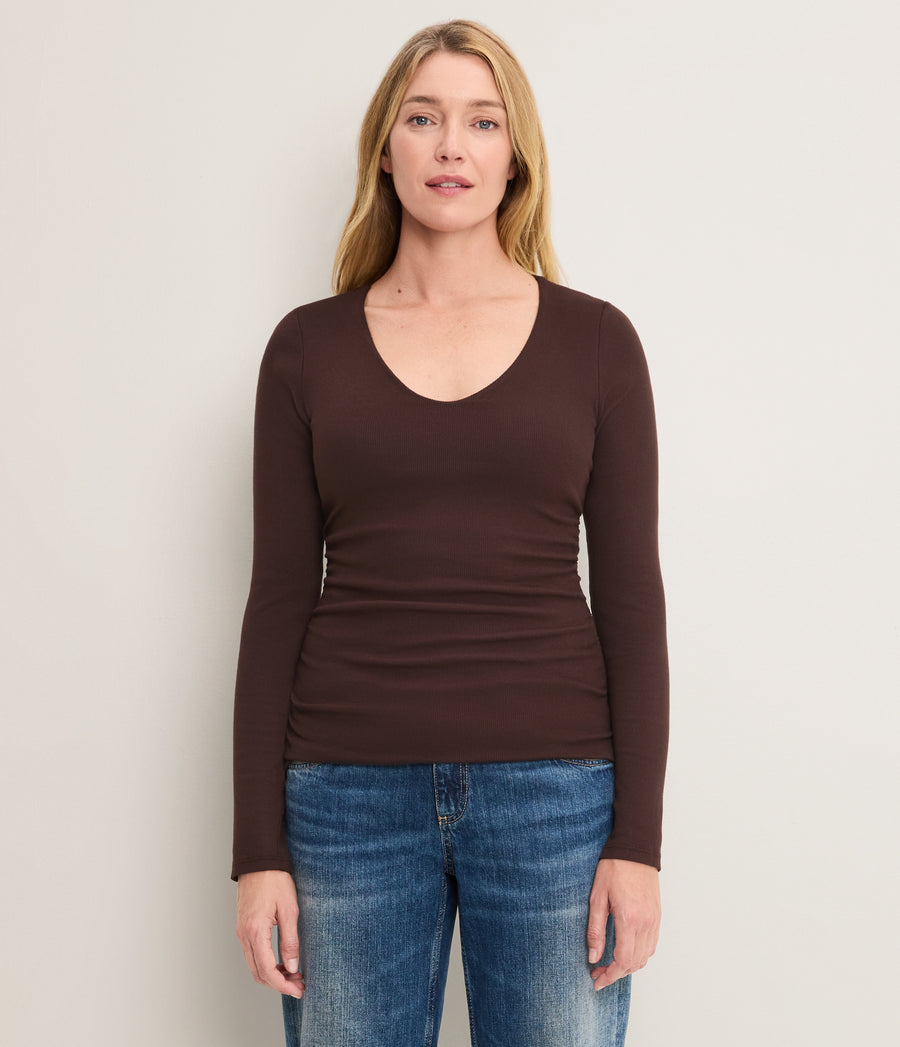 Vivienne Long Sleeve Shirred Top