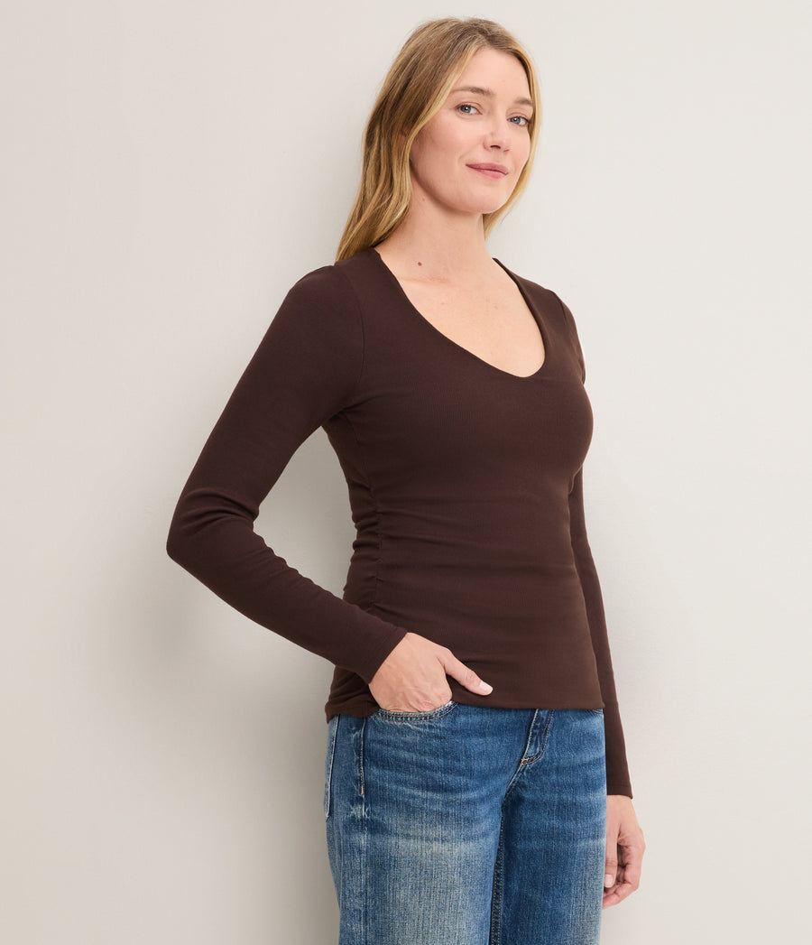 Vivienne Long Sleeve Shirred Top