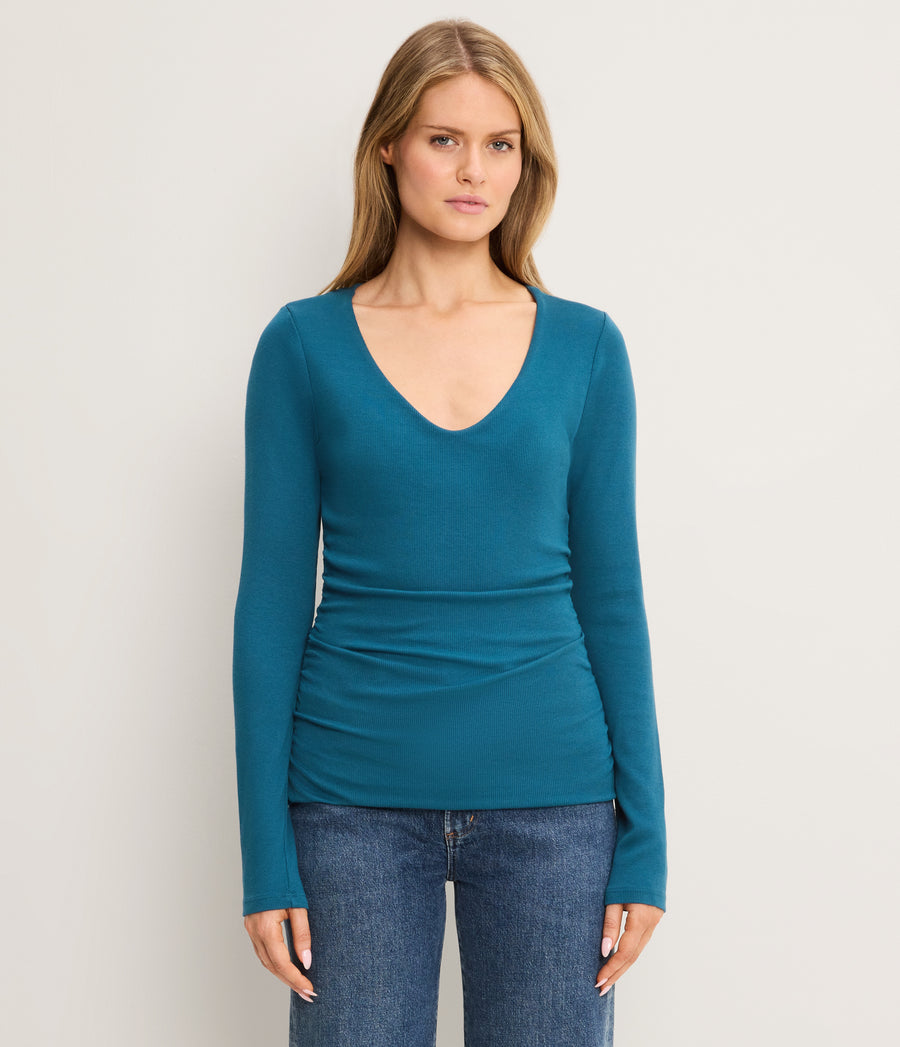 Vivienne Long Sleeve Shirred Top