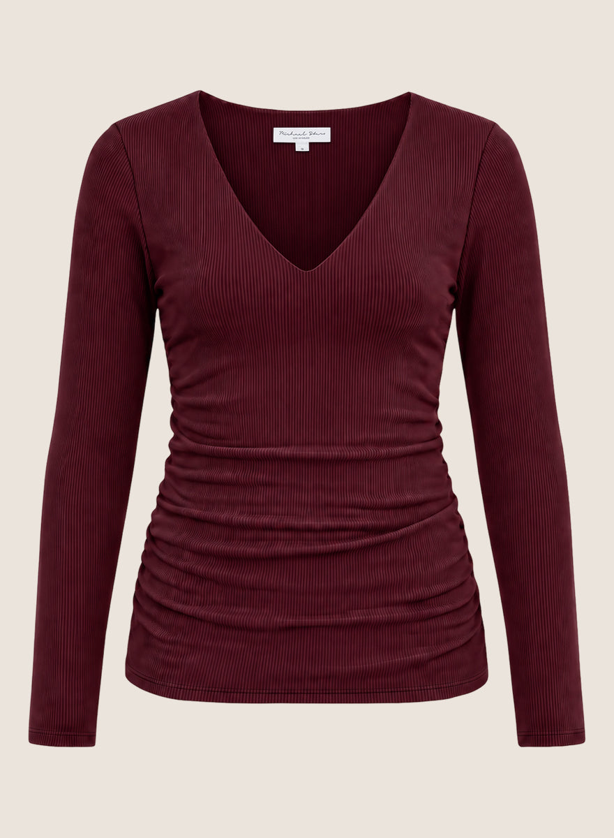 Vivienne Long Sleeve Shirred Top