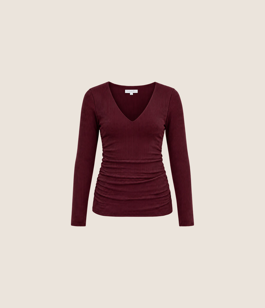 Vivienne Long Sleeve Shirred Top