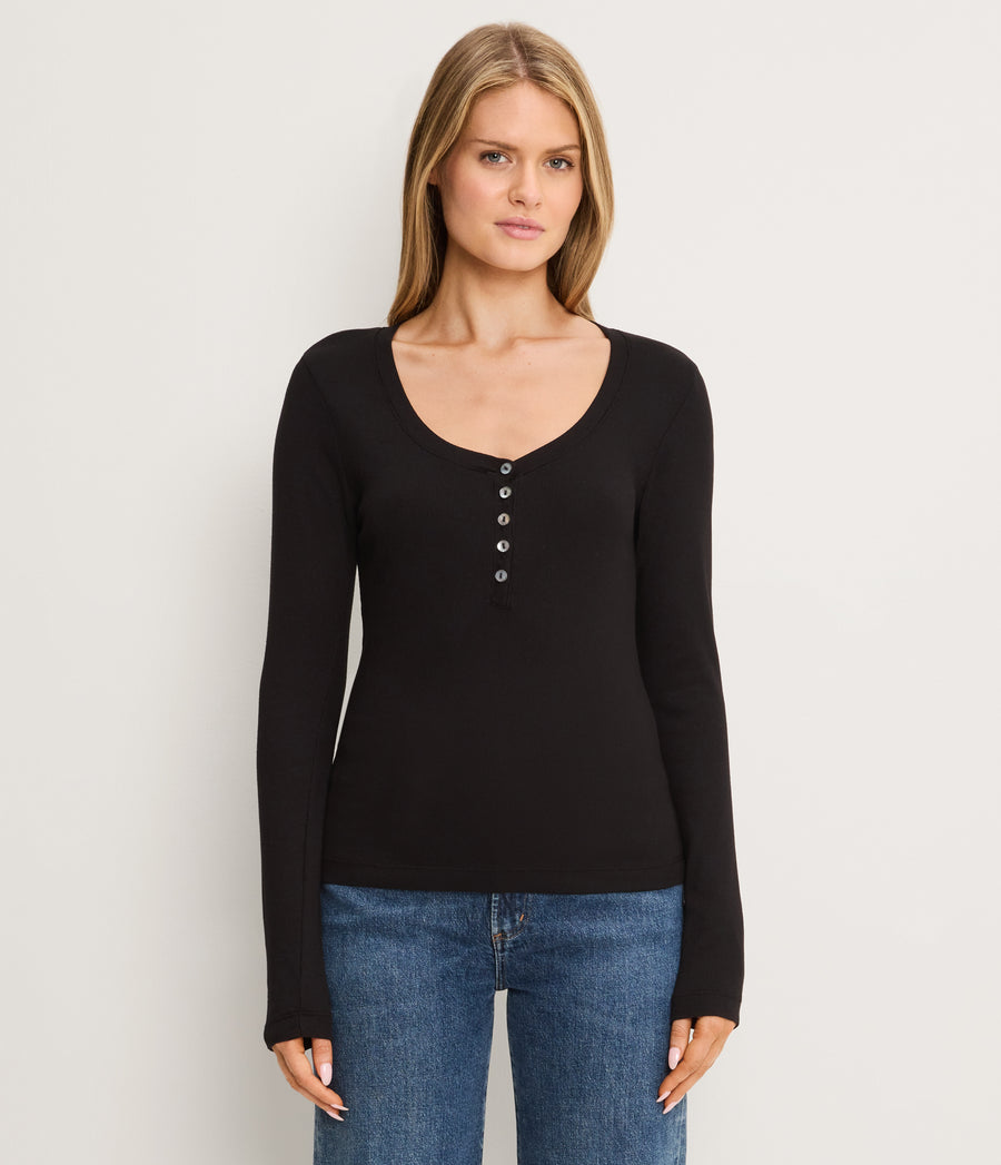 Zaria Ribbed Henley