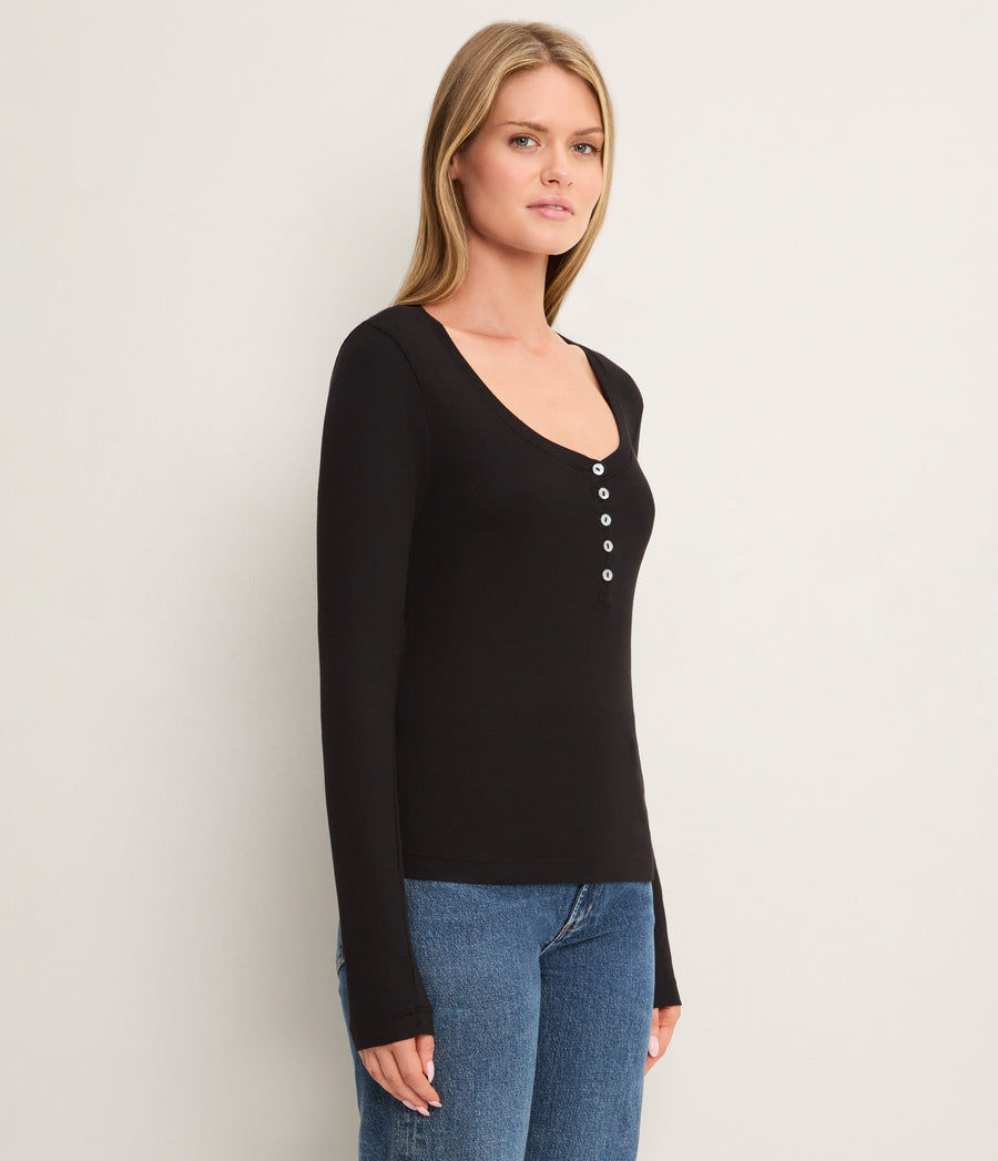 Zaria Ribbed Henley
