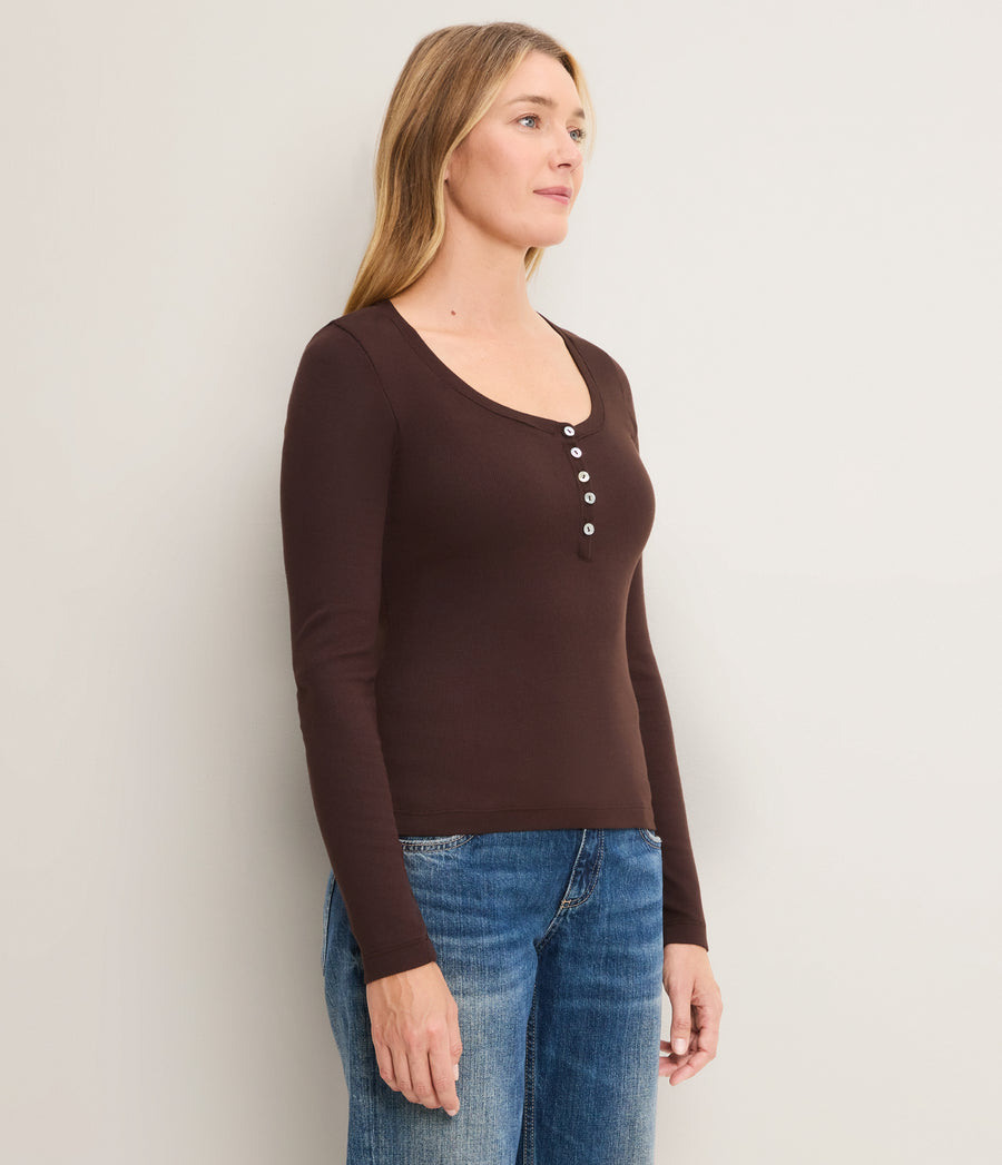 Zaria Ribbed Henley