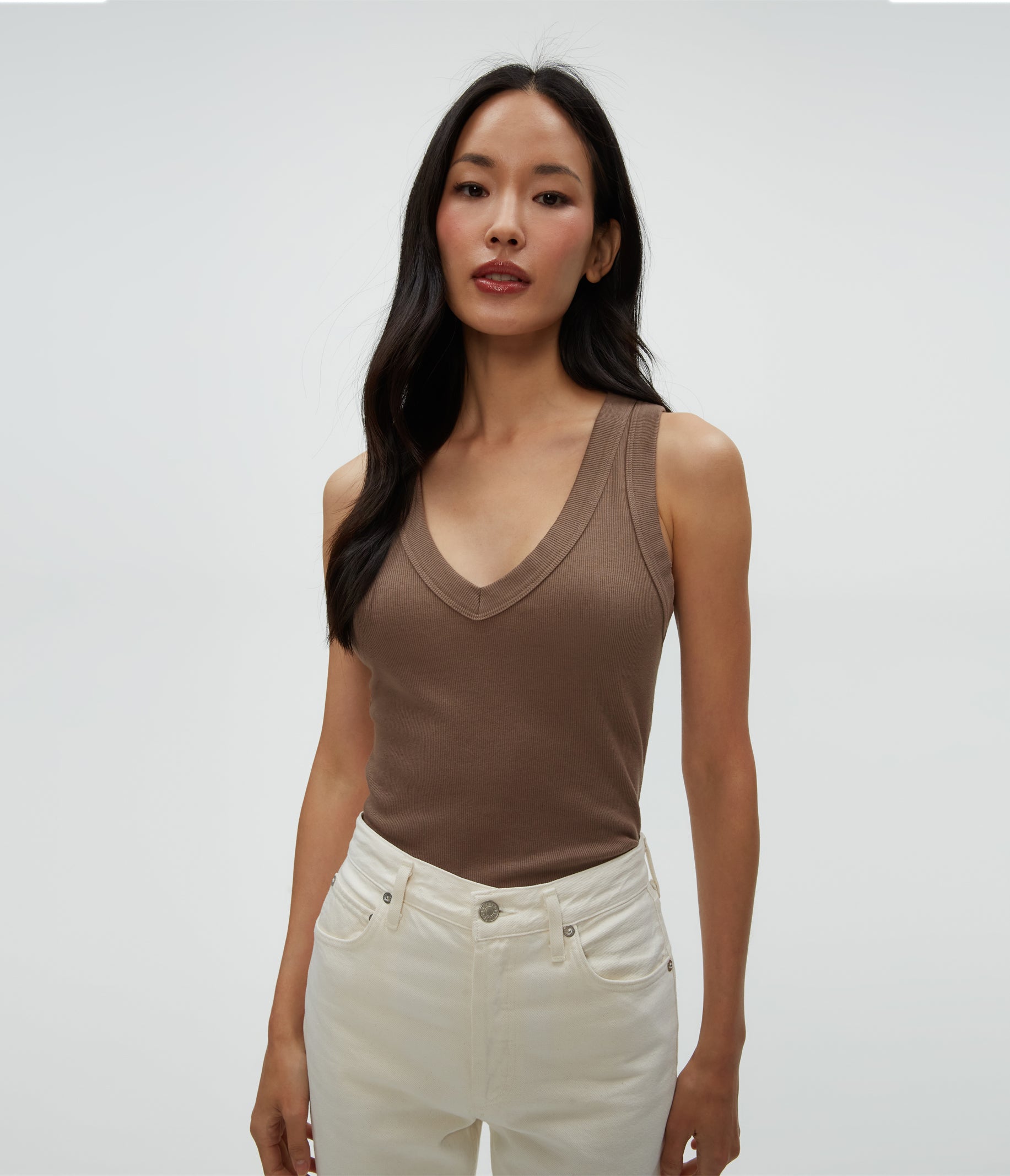 Blanche Ribbed Tank