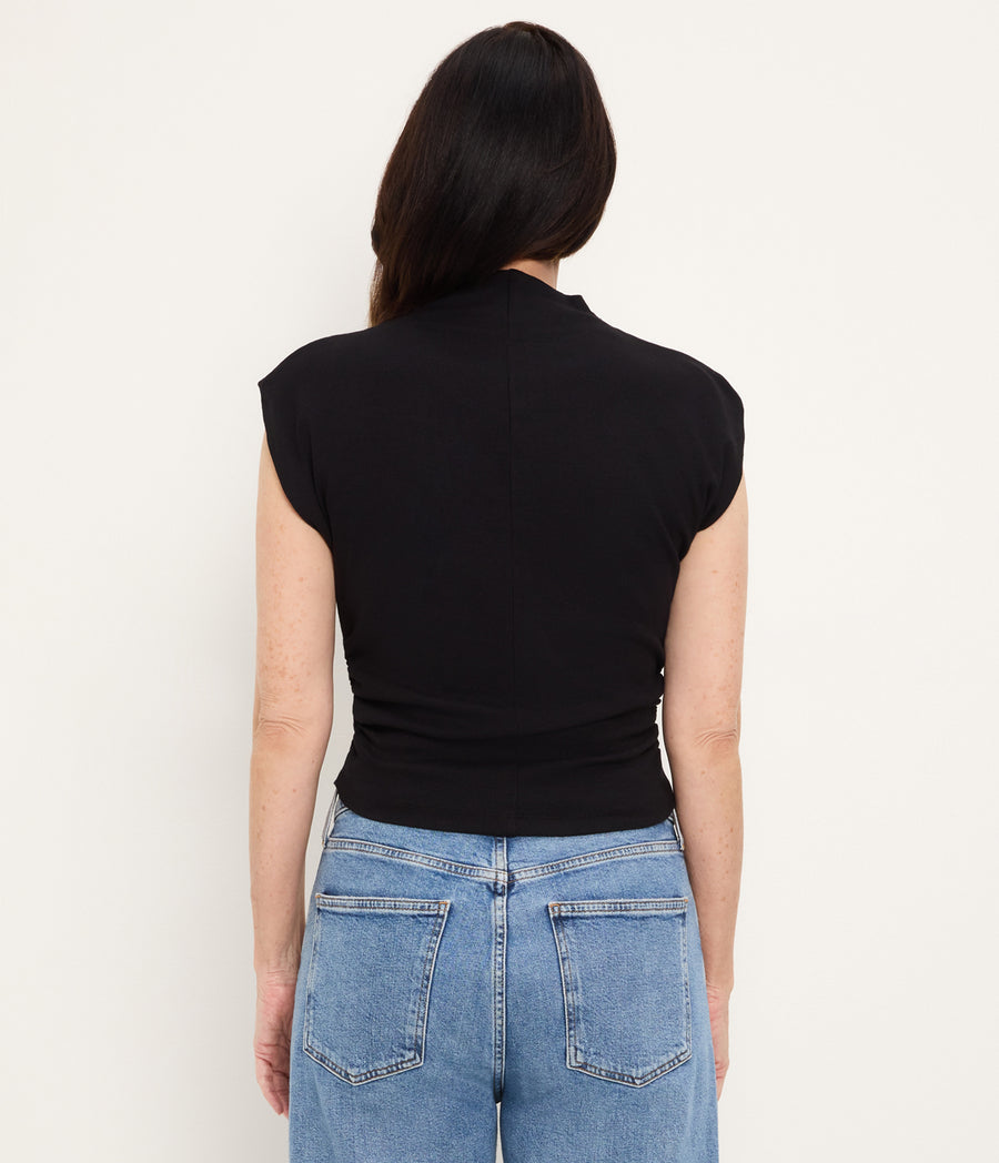 Amara Power Shoulder Tee BLACK / XL