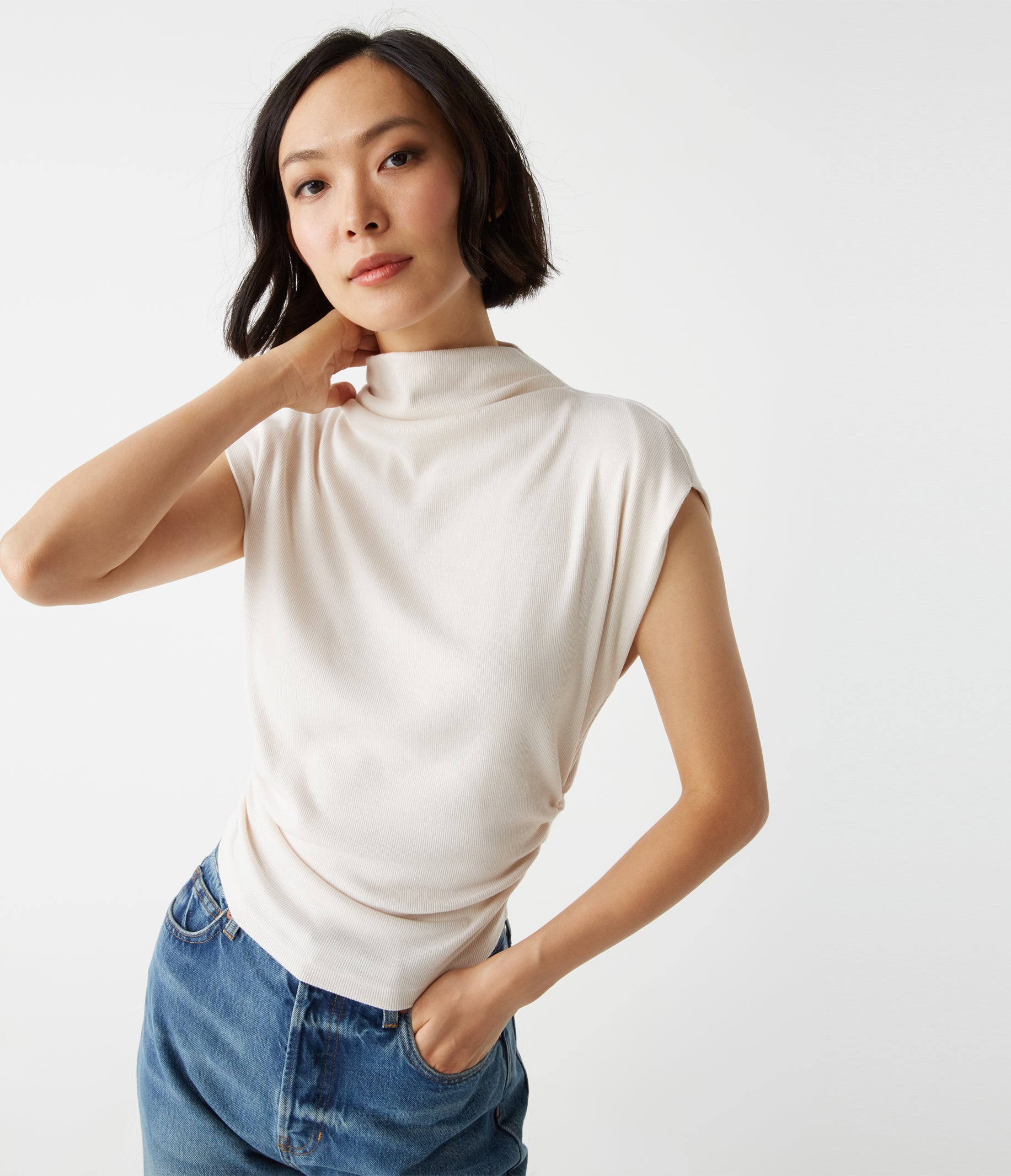 IMASA／Power shoulder garter skin top - 長袖