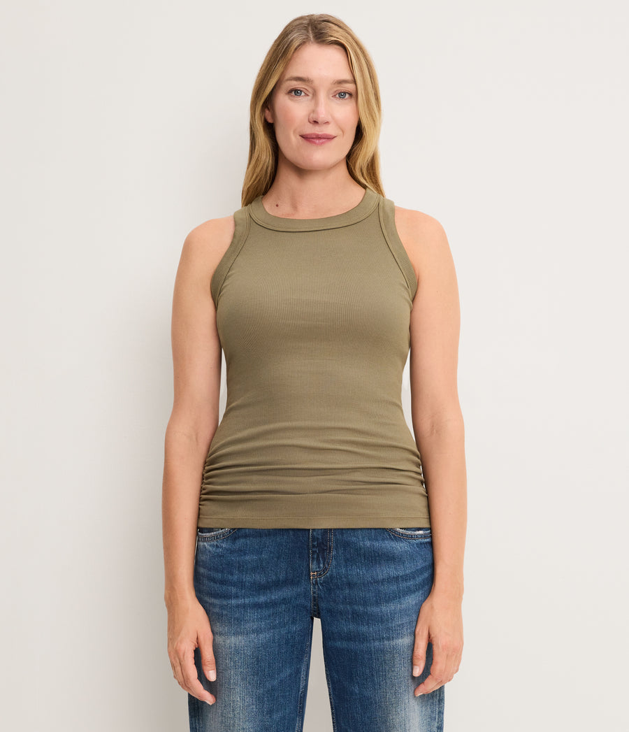 Halley Ribbed Tank with Ruching