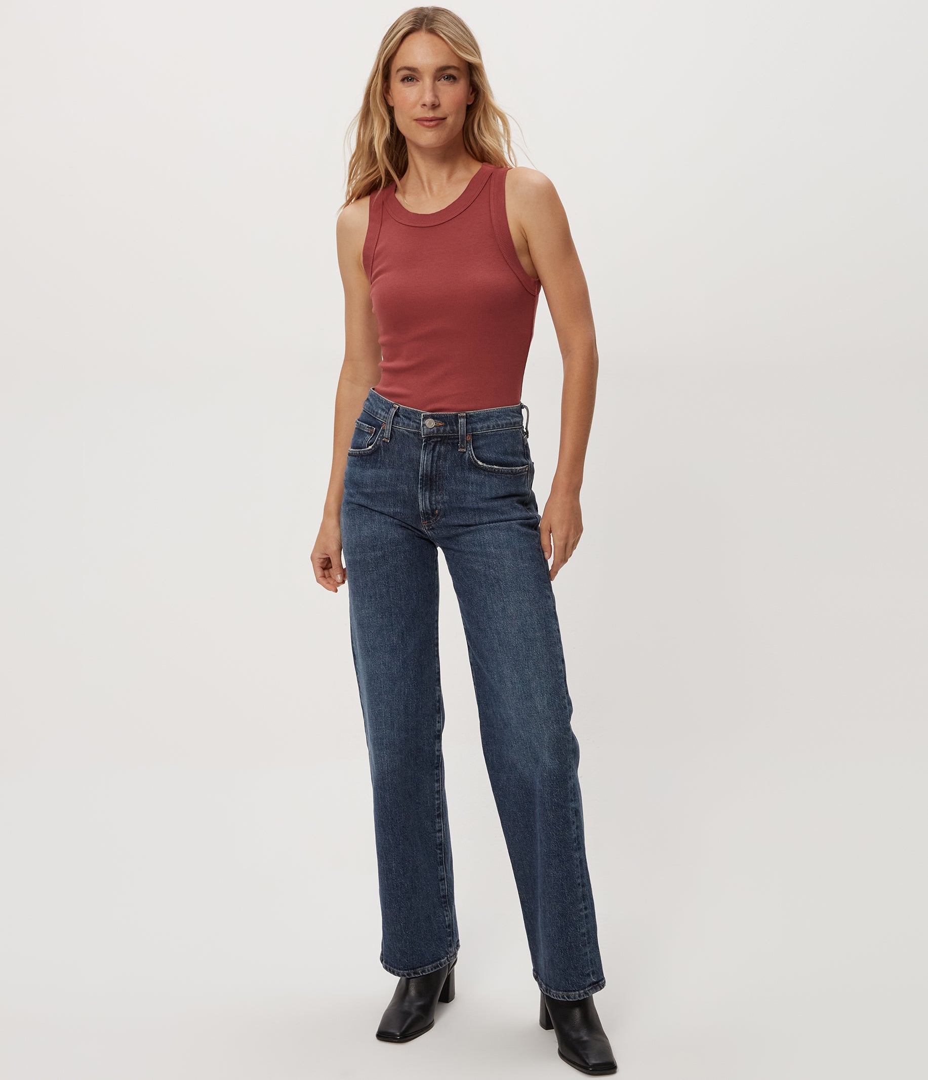 Halley Ribbed Tank with Ruching