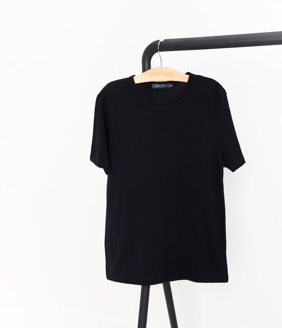 Men's Hudson Crewneck Tee in BLACK Close up View #BLACK