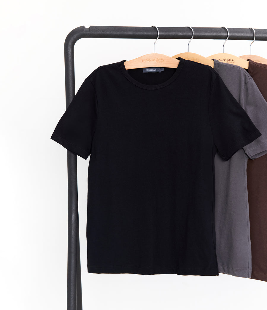 Men's Hudson Crewneck Tee in BLACK Close up View #BLACK