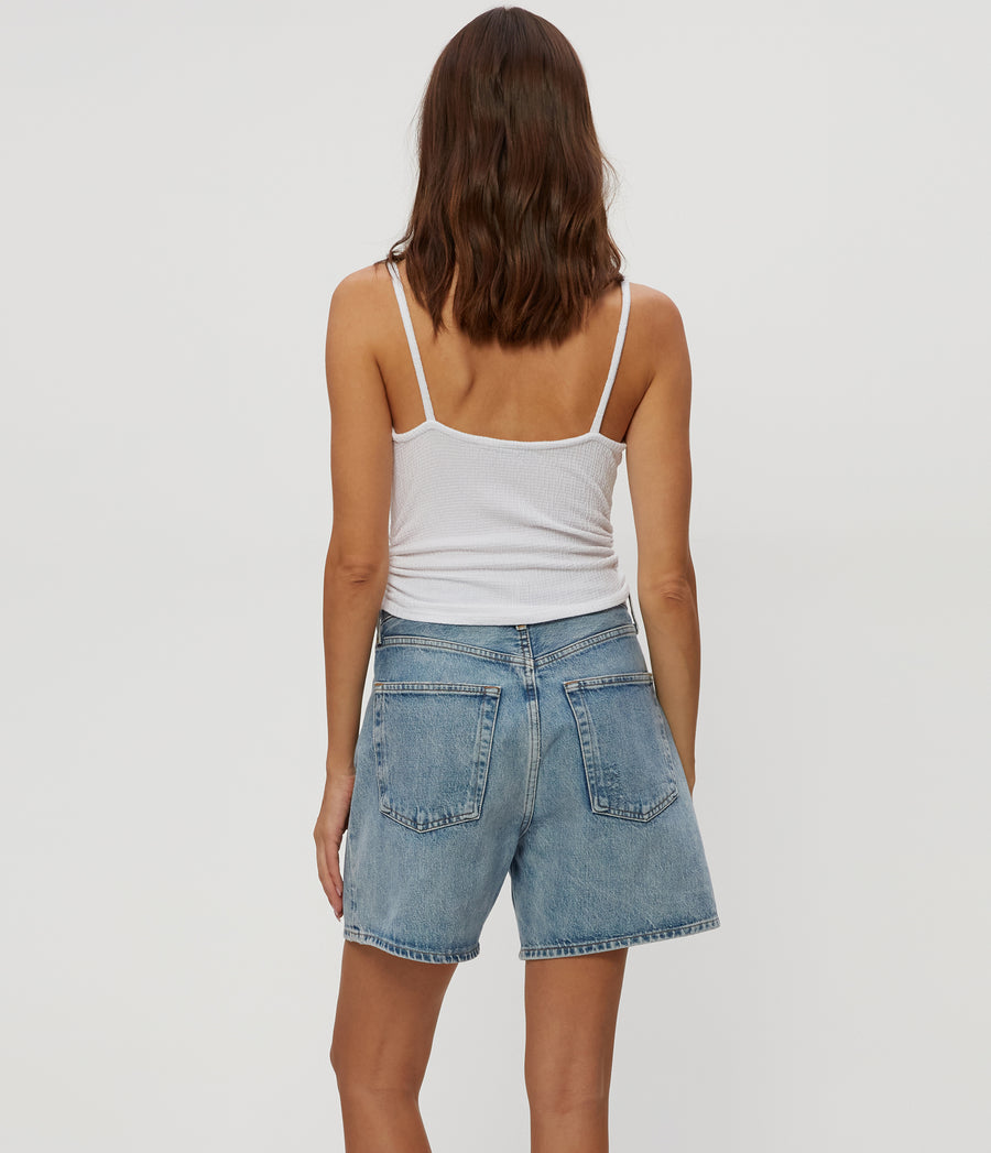 Malani Front Tie Tank in White Back View #WHITE