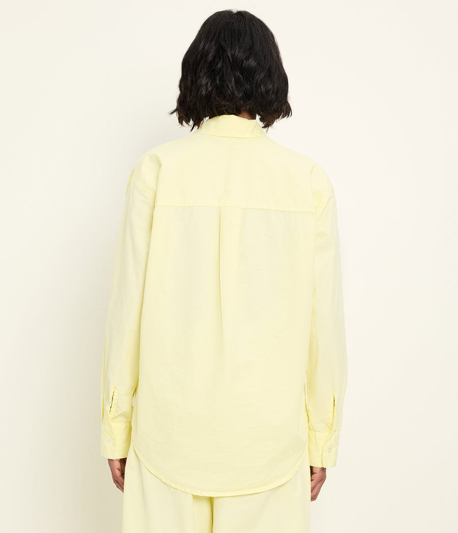 Carson Button Down Shirt in BUTTERCUP Yellow Back View #BUTTERCUP