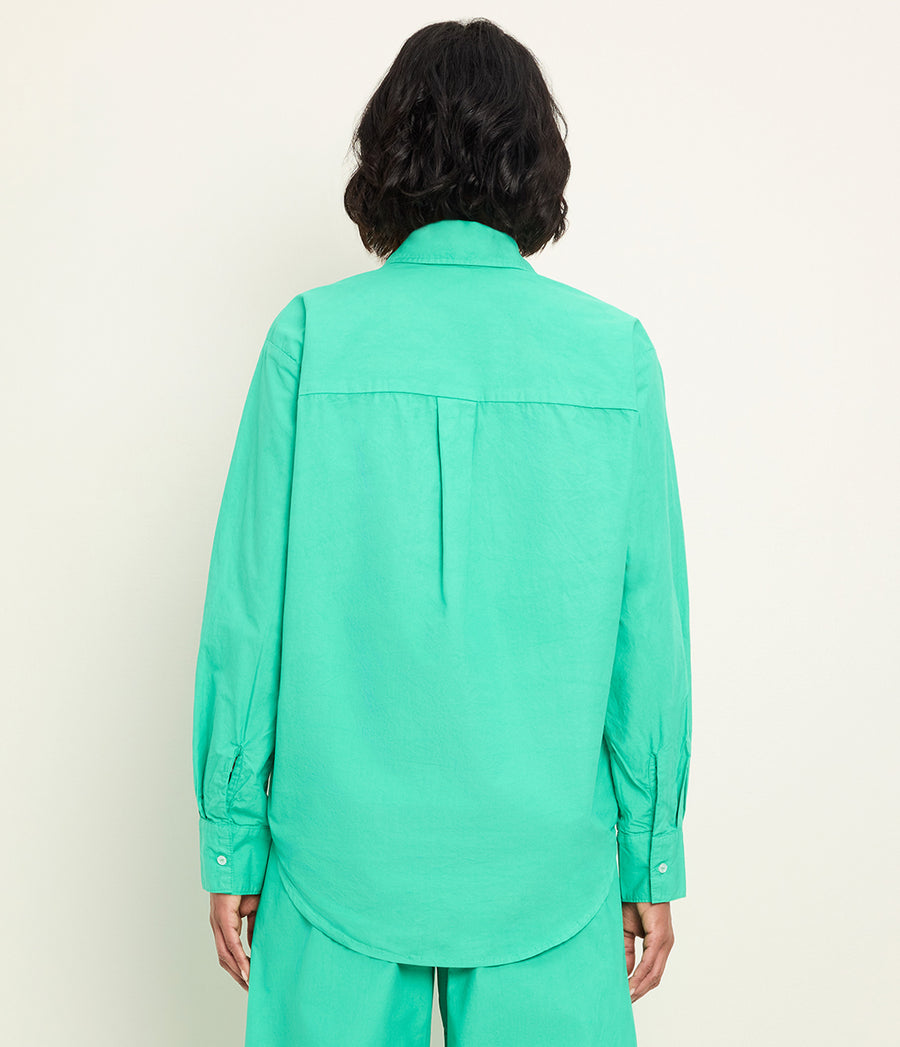 Carson Button Down Shirt in MALDIVES Green Back View #MALDIVES