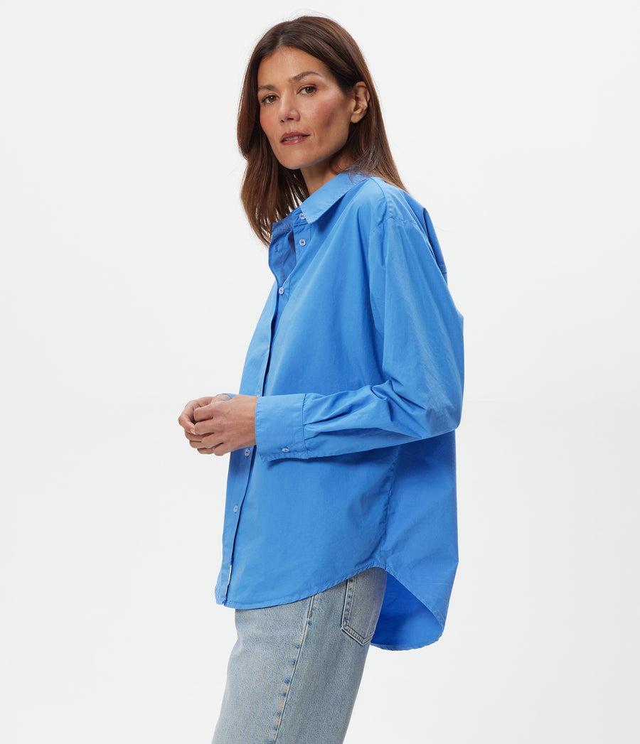 Carson Button Down Shirt in BLUE RIBBON Side View #BLUE RIBBON