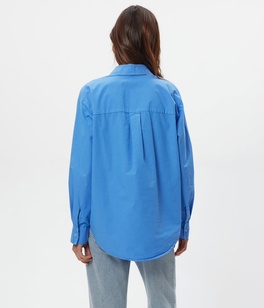 Carson Button Down Shirt in BLUE RIBBON Back View #BLUE RIBBON