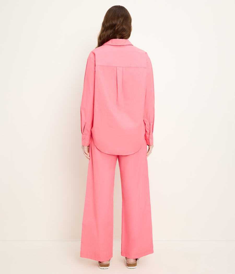 Carson Button Down Shirt in DRAGONFRUIT Pink Back View #DRAGONFRUIT