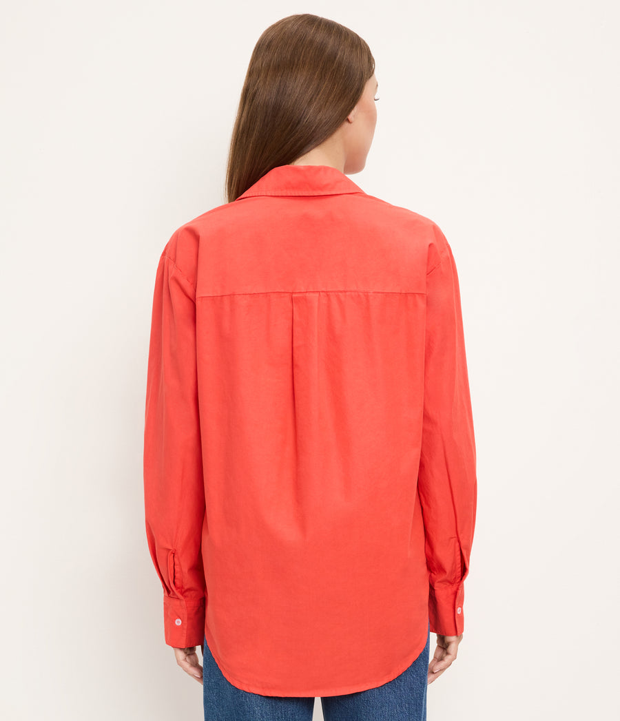Carson Button Down Shirt in SAMBA RED Back View #SAMBA
