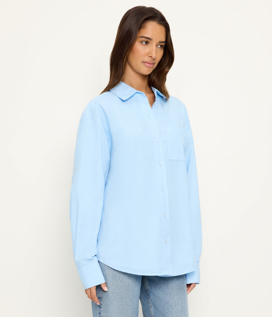 Carson Button Down Shirt in SKY Blue Side View #SKY