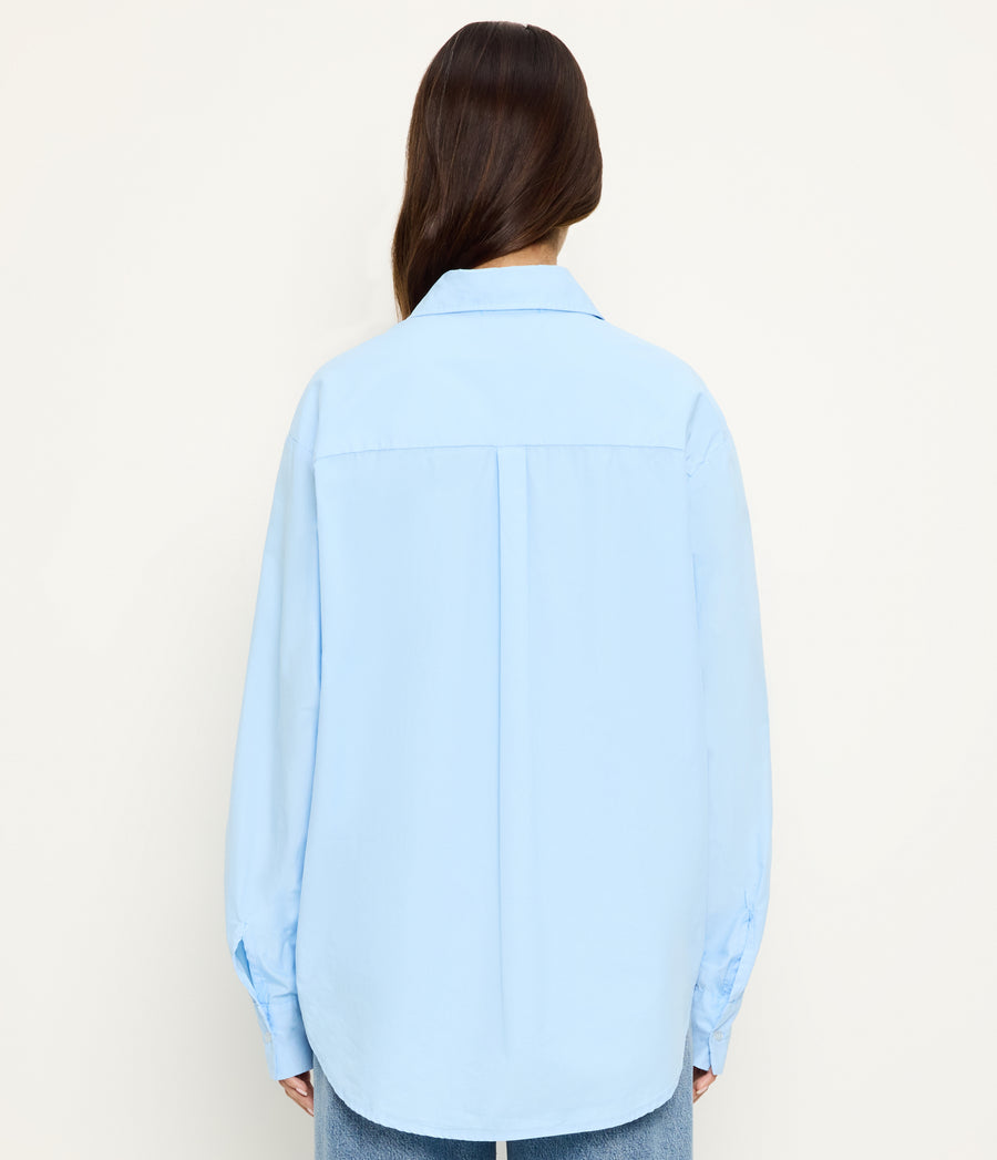 Carson Button Down Shirt in SKY Blue Back View #SKY