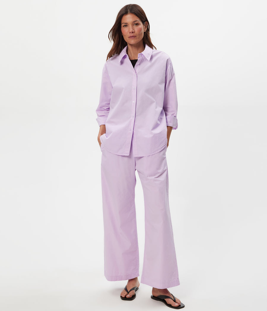 Carson Button Down Shirt in WHIMSY PURPLE Full Body View #WHIMSY