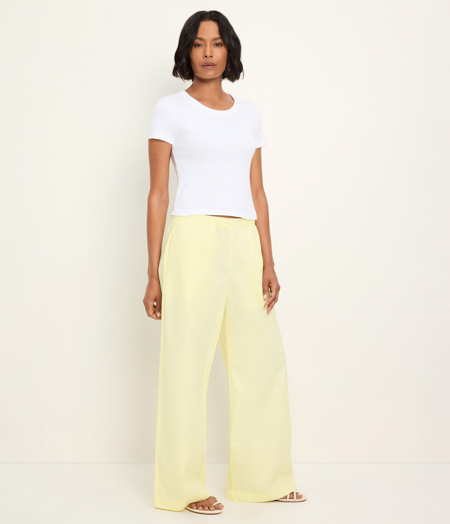 Taylor Wide Leg Pant in BUTTERCUP Yellow Side View #BUTTERCUP