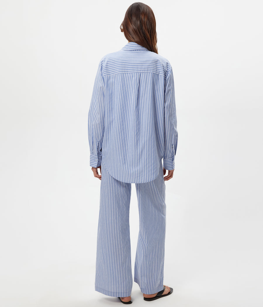 Taylor Striped Wide Leg Pant in SKY Blue Back View #SKY