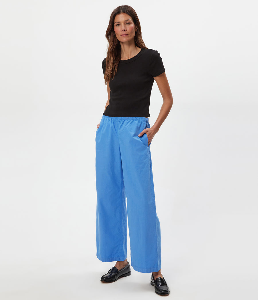 Taylor Wide Leg Pant in BLUE RIBBON Full Body View #BLUE RIBBON