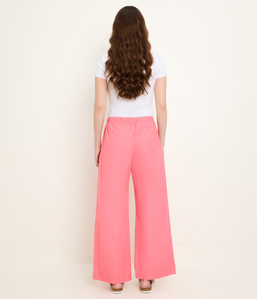 Taylor Wide Leg Pant in DRAGONFRUIT Pink Back View #DRAGONFRUIT