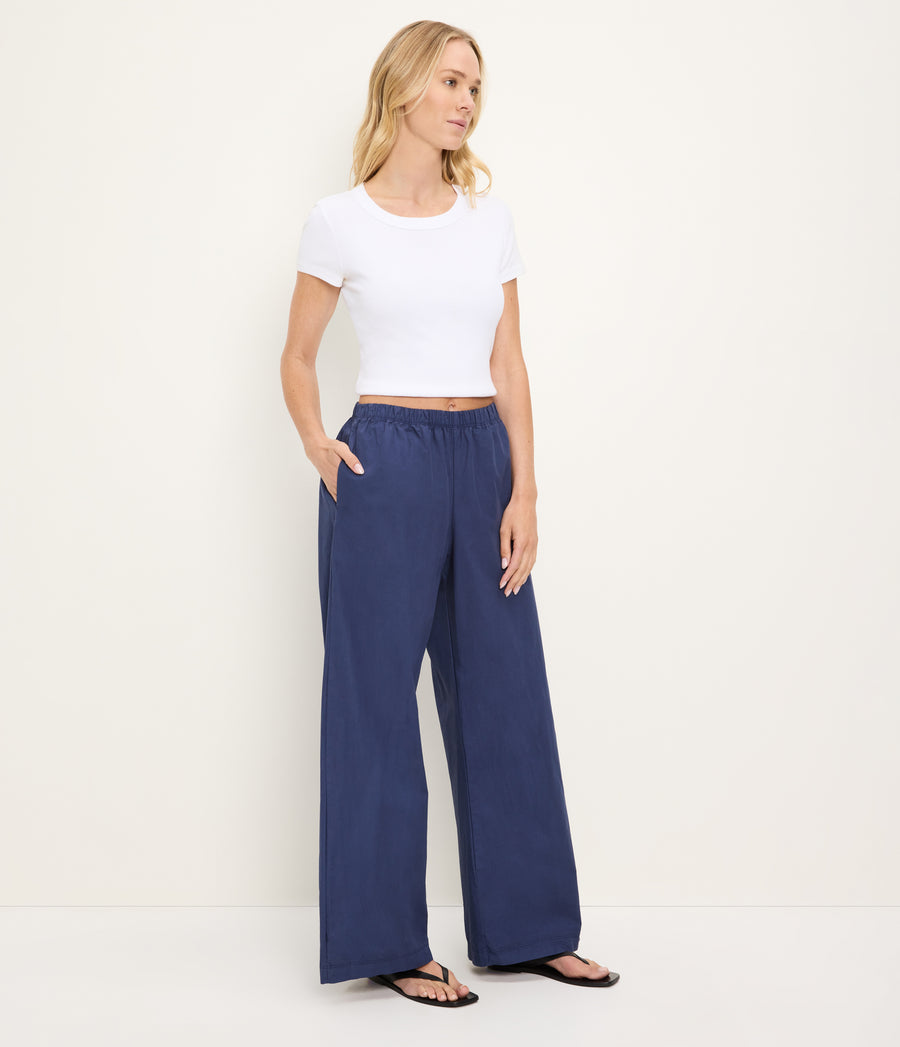 Taylor Wide Leg Pant in Nocturnal Blue Side View #NOCTURNAL