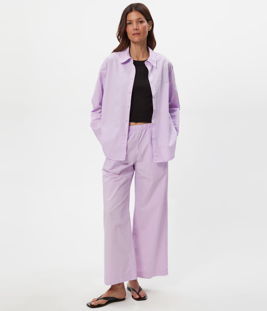 Taylor Wide Leg Pant in WHIMSY PURPLE Close up View #WHIMSY