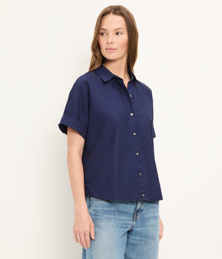 Otis Button Down Shirt in Nocturnal Blue Side View #NOCTURNAL