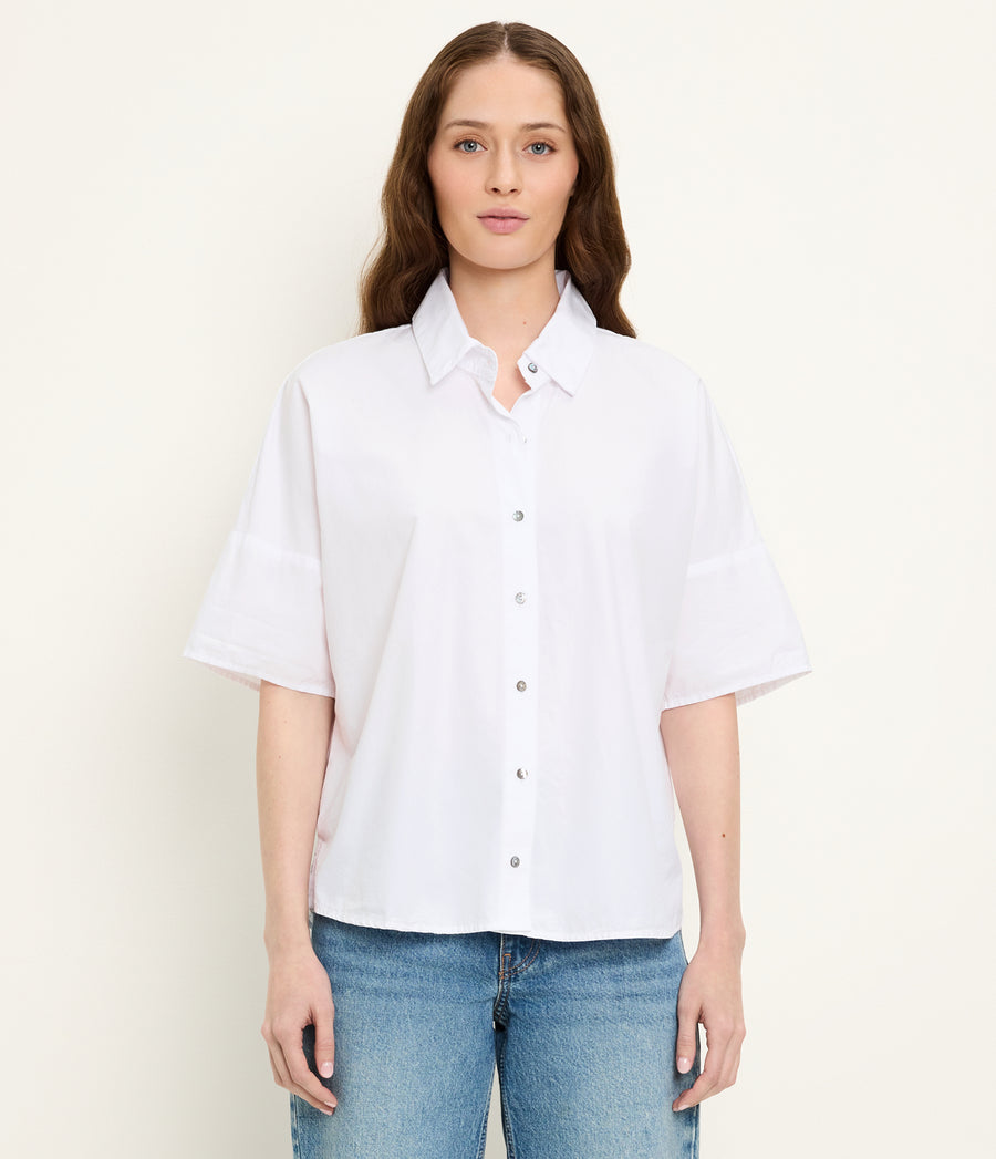 Otis Button Down Shirt in White Side View #WHITE