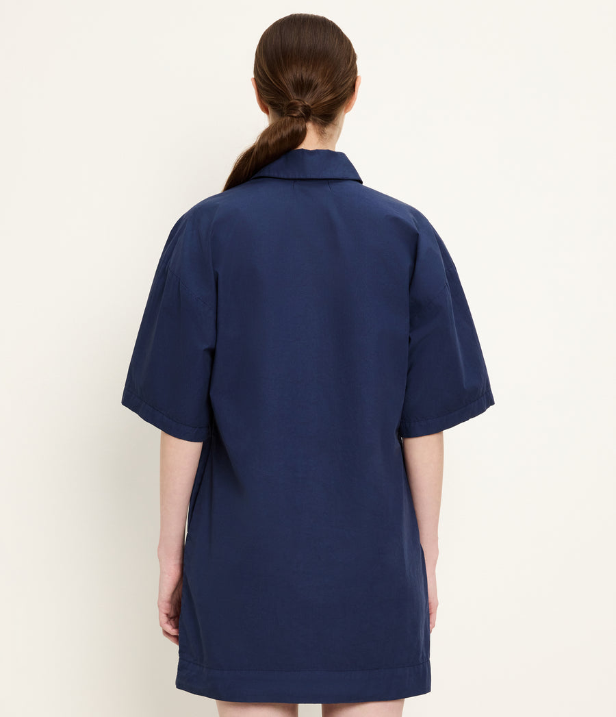 Emmeline Shirtdress in Nocturnal Blue Back View  #NOCTURNAL