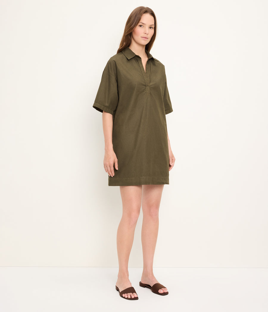 Emmeline Shirtdress in TOPIARY GREEN Side View #TOPIARY