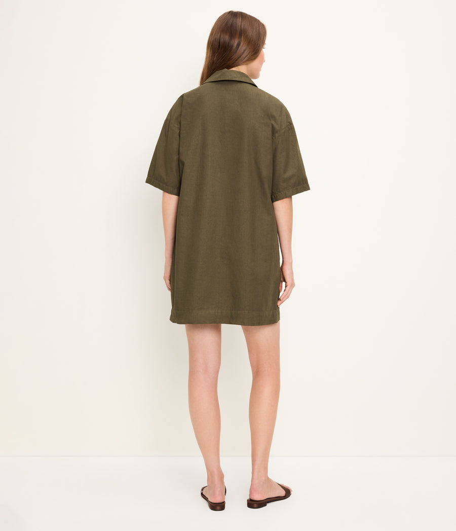 Emmeline Shirtdress in TOPIARY GREEN Back View #TOPIARY
