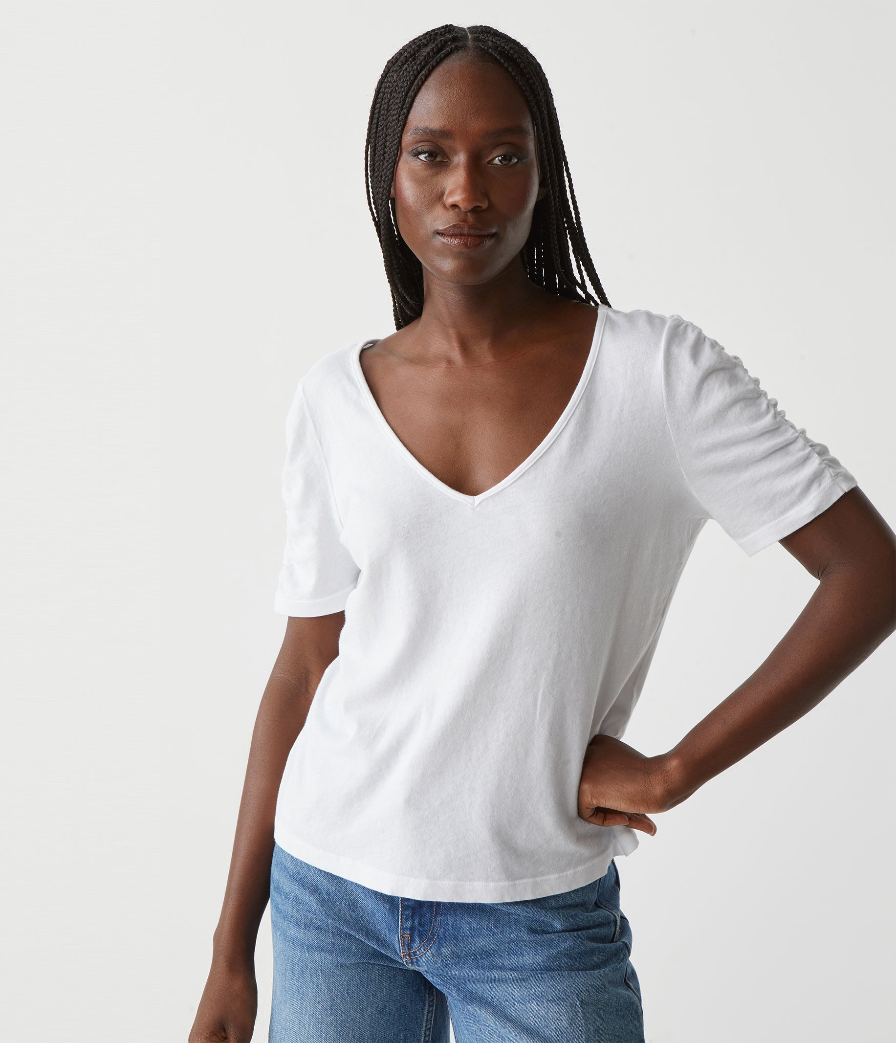 Josie Ruched Sleeve Tee