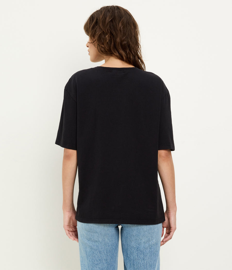 Kennedy Boyfriend Tee in Black Back View  #BLACK