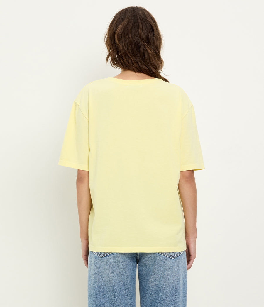 Kennedy Boyfriend Tee in BUTTERCUP Yellow Back View #BUTTERCUP