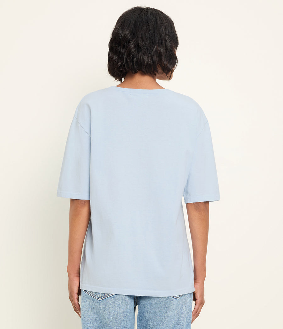 Kennedy Boyfriend Tee in SPLASH Blue Back View #SPLASH