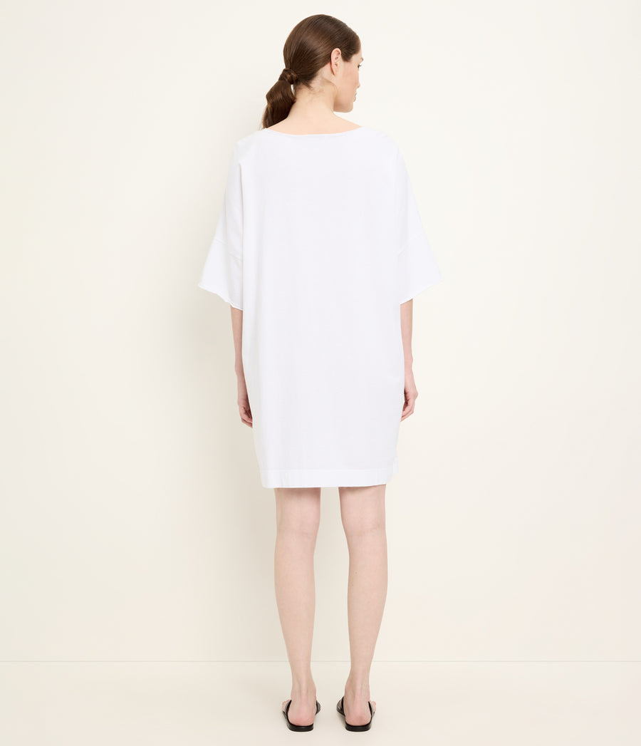 Tamsin Oversized Tee Dress in White Back View  #WHITE