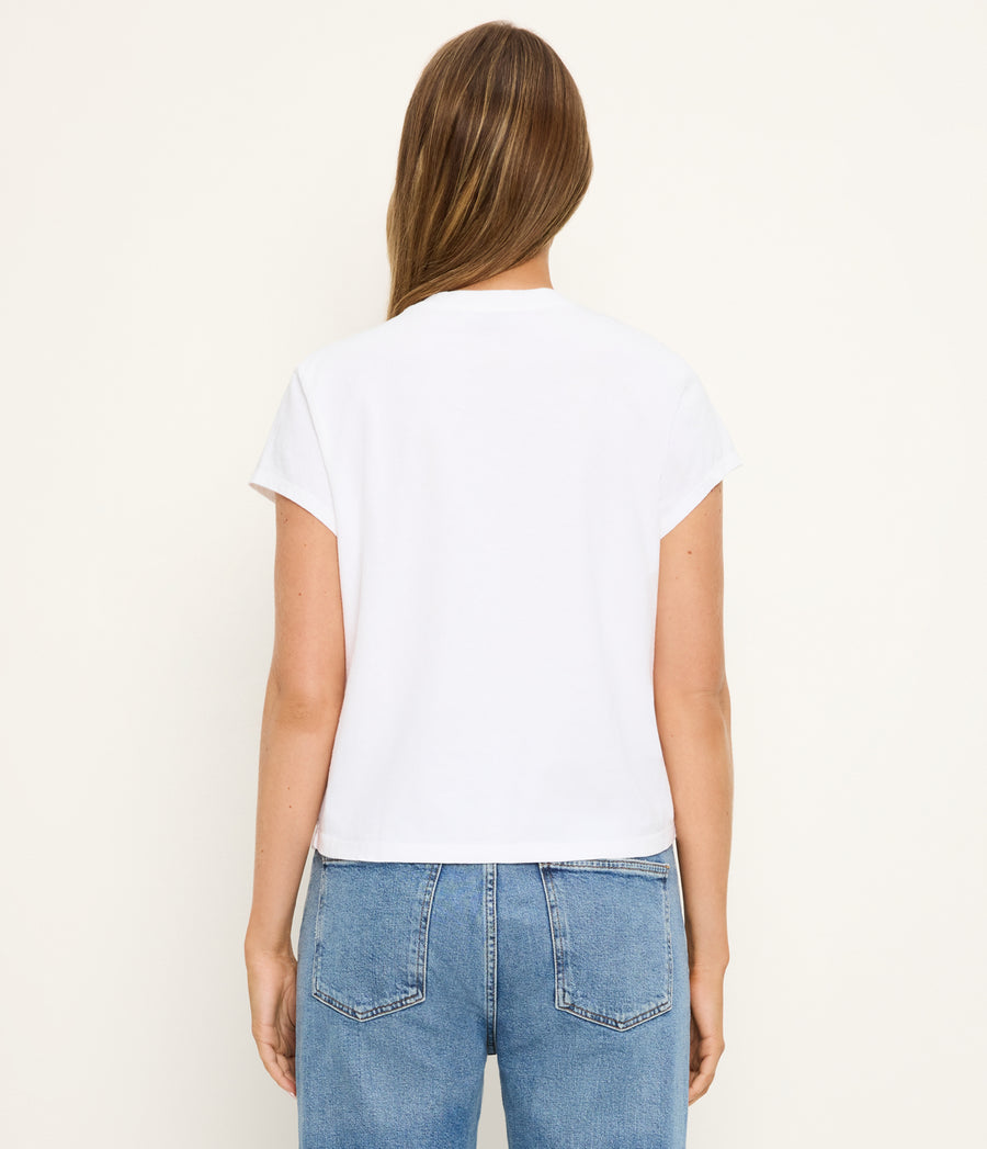 Solene Crewneck Tee in White Back View  #WHITE
