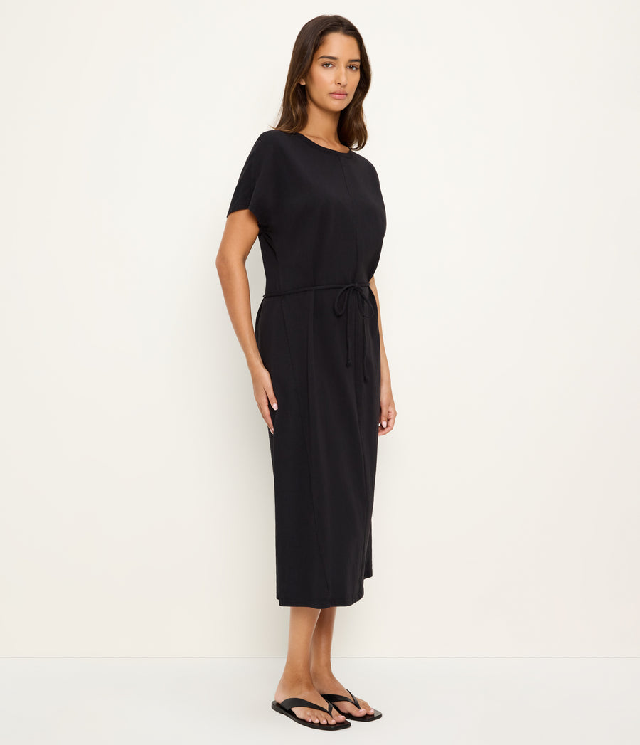 Evangeline Midi Dress in Black Side View #BLACK