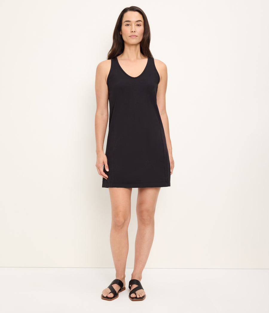 Camilla Scoop Neck Dress in Black Full Body View #BLACK