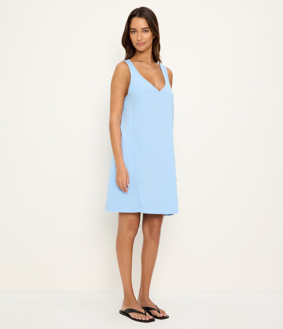Callista Cape Sleeve Tee in SKY Blue Side View #SKY