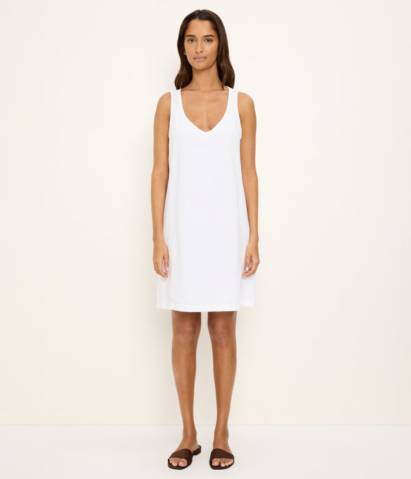 Camilla Scoop Neck Dress in White Full Body View #WHITE
